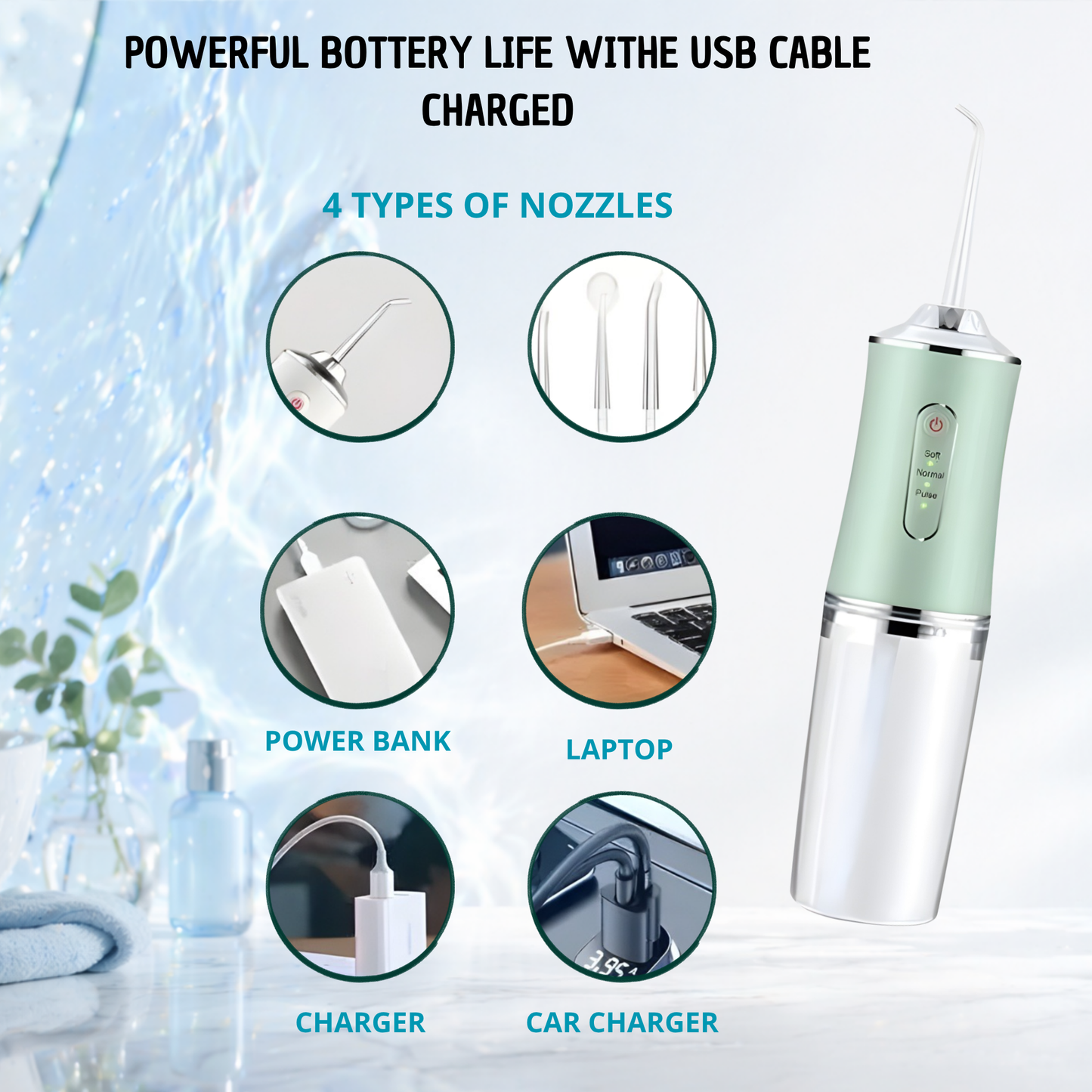 Portable Water Flosser – Deep Clean Anywhere