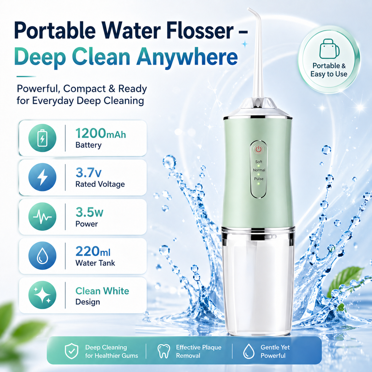 Portable Water Flosser – Deep Clean Anywhere